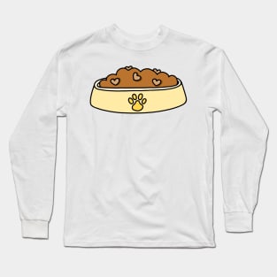 Yellow Heart Pet Food Bowl Long Sleeve T-Shirt